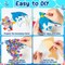 12 Packs Summer Sea Animals Poking Craft Kit - Creative Foam DIY Ocean Poke Fabric Art for Kids Make Your Own Card Party Favor Decoration Gift School Classroom Rewards Activity Supplies